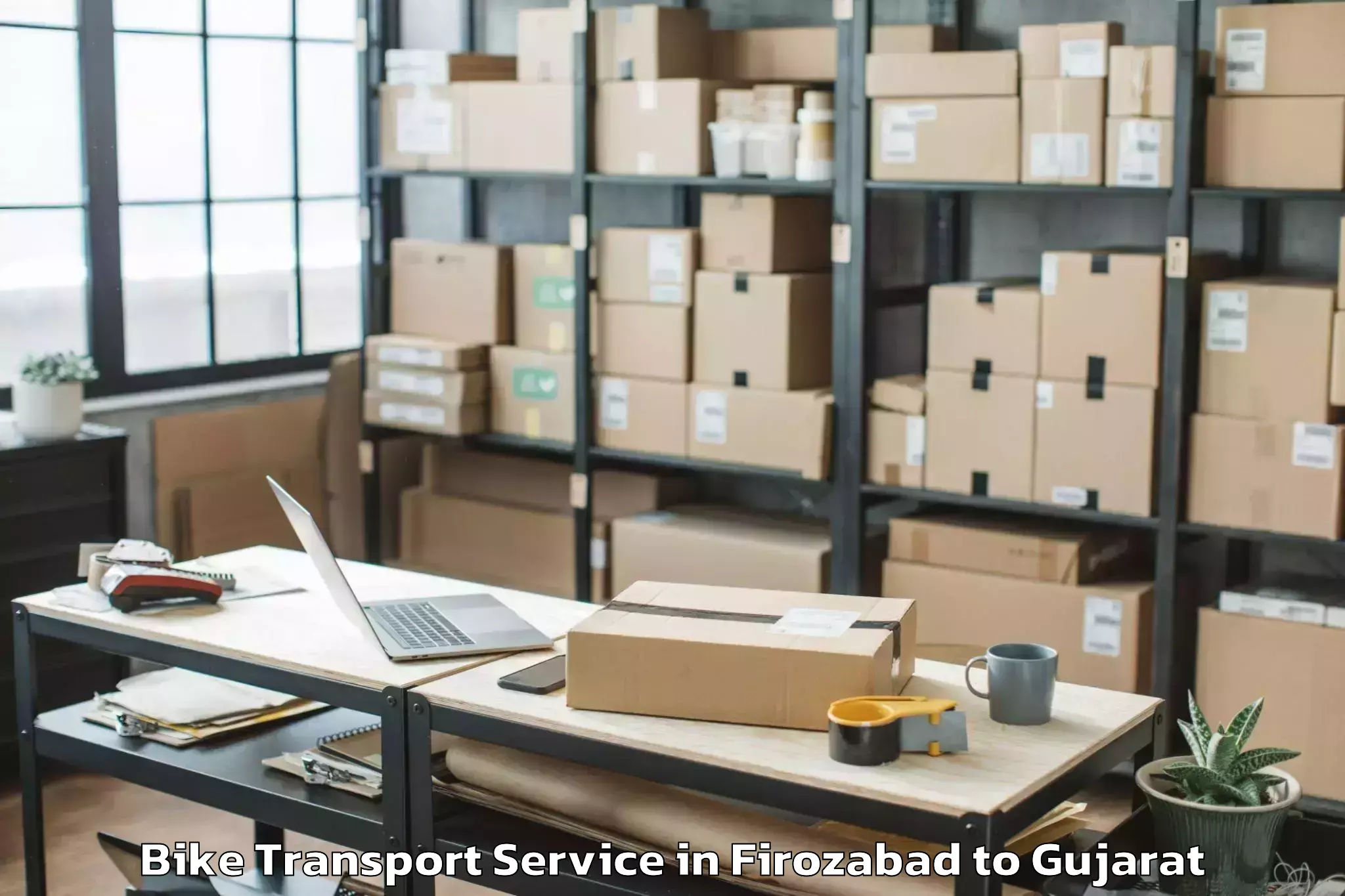 Quality Firozabad to Dhuvaran Bike Transport